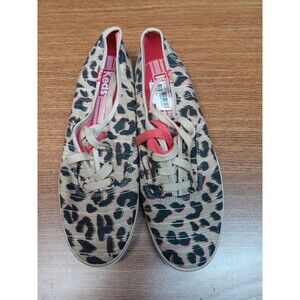 Keds Shoes Womens 8 Casual Sneakers Brown Canvas Lace Up Leopard